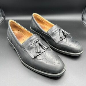 Sandro Moscoloni Shoes Mens Size 11 D JJ Black Vineyard Tassel Loafers Leather